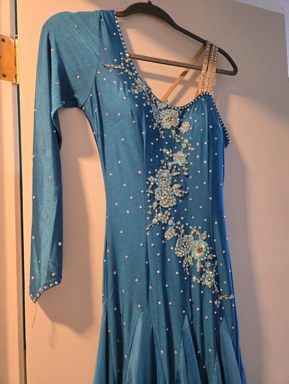 Teal Blue Embellished Dance Dress